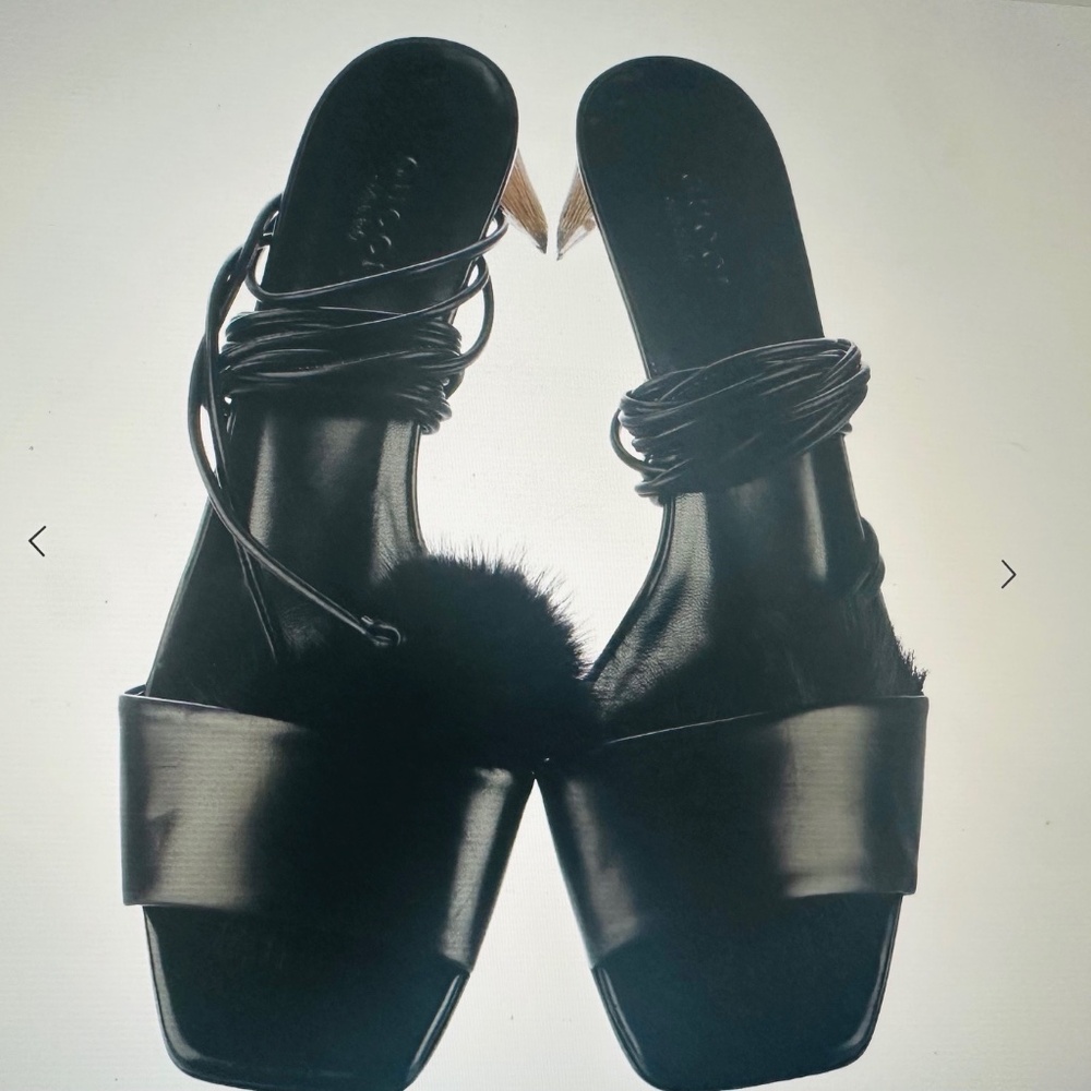 The Gucci Pom Pom Leather Wrap Sandals! - Picture 2 of 6